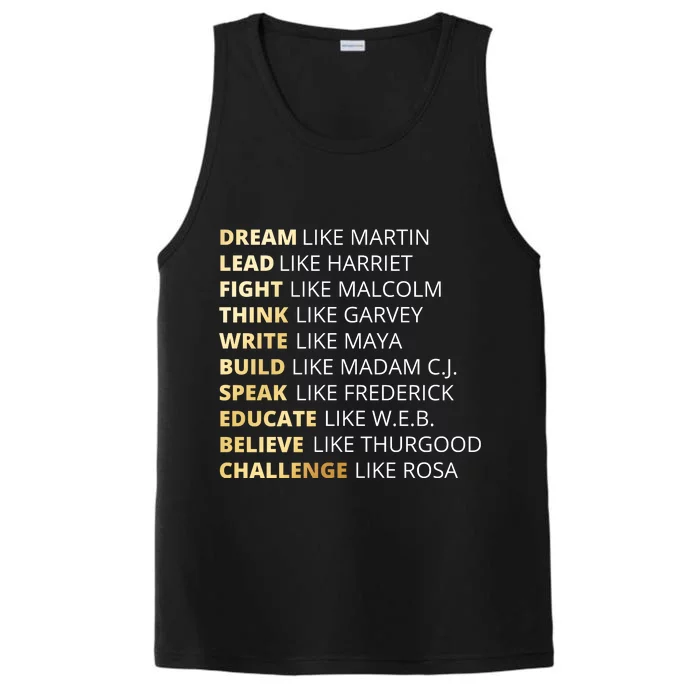 Black History Dream Like Martin Performance Tank