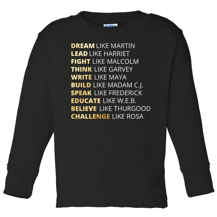 Black History Dream Like Martin Toddler Long Sleeve Shirt