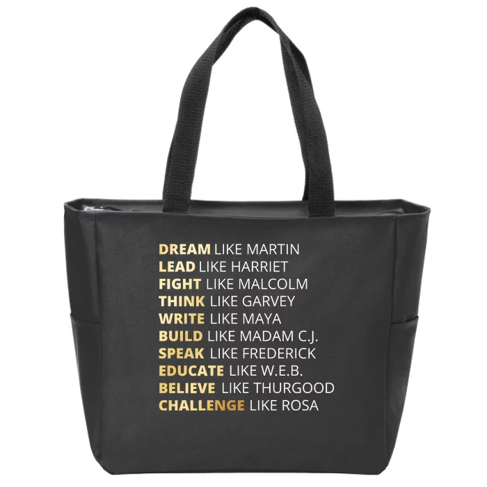 Black History Dream Like Martin Zip Tote Bag