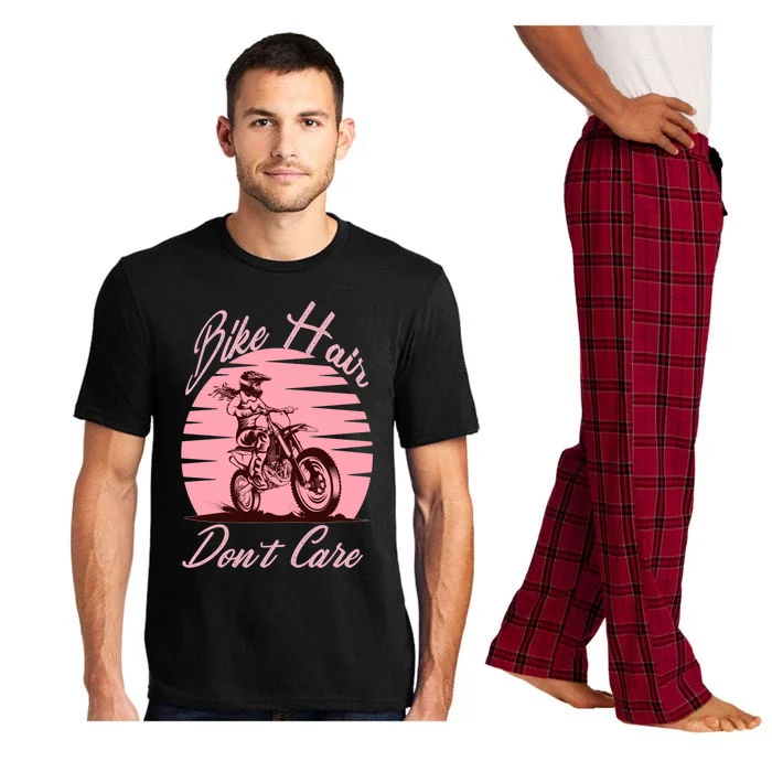 Bike Hair Don't Care Bike Lovers Motorcycle Gift Pajama Set