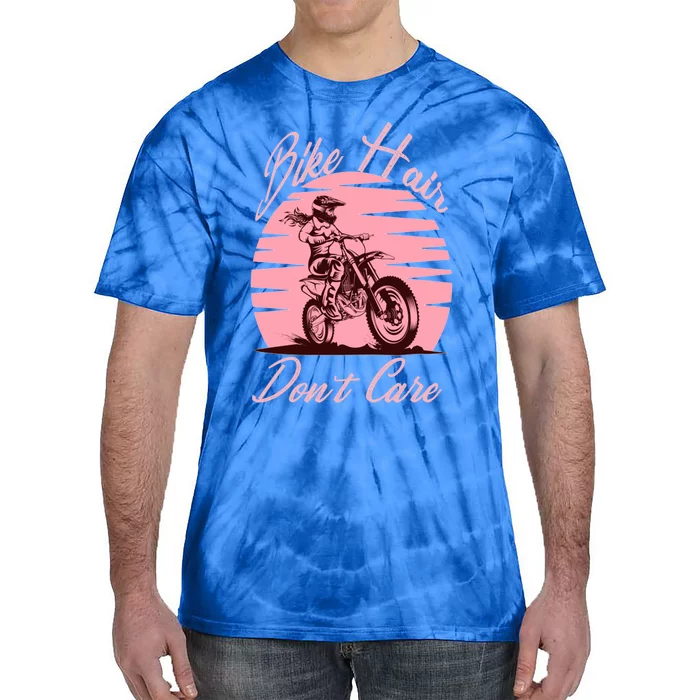 Bike Hair Don't Care Bike Lovers Motorcycle Gift Tie-Dye T-Shirt