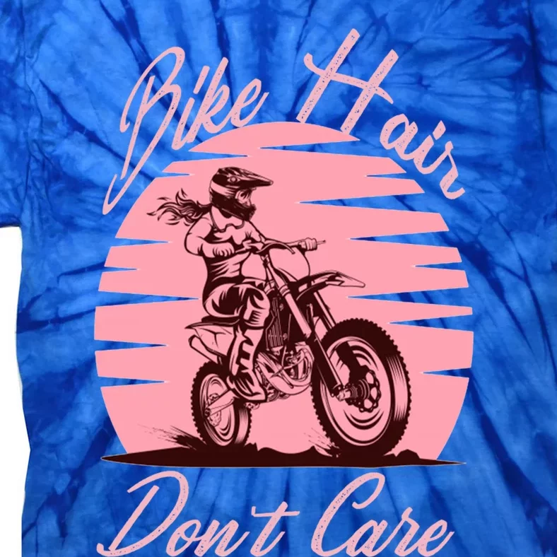 Bike Hair Don't Care Bike Lovers Motorcycle Gift Tie-Dye T-Shirt