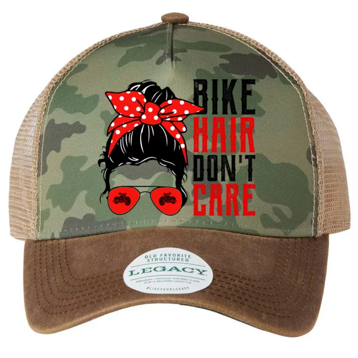 Bike Hair Don't Care Funny Biker Funny Gift Legacy Tie Dye Trucker Hat