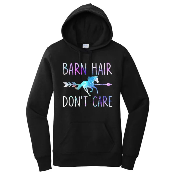 BARN HAIR DON'T CARE Love Horse Riding Equestrian Rider Women's Pullover Hoodie