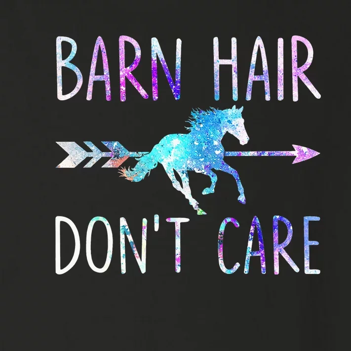 BARN HAIR DON'T CARE Love Horse Riding Equestrian Rider Toddler Long Sleeve Shirt