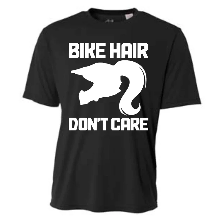 Bike Hair Don't Care Funny Motocross Mx Dirt Biker Gift Cooling Performance Crew T-Shirt