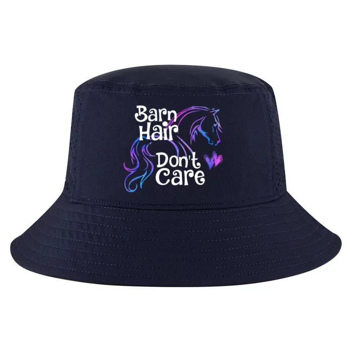 Barn Hair Don't Care Funny Horse Equestrian Riding Graphic Great Gift Cool Comfort Performance Bucket Hat