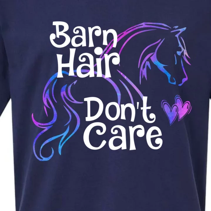 Barn Hair Don't Care Funny Horse Equestrian Riding Graphic Great Gift Sueded Cloud Jersey T-Shirt