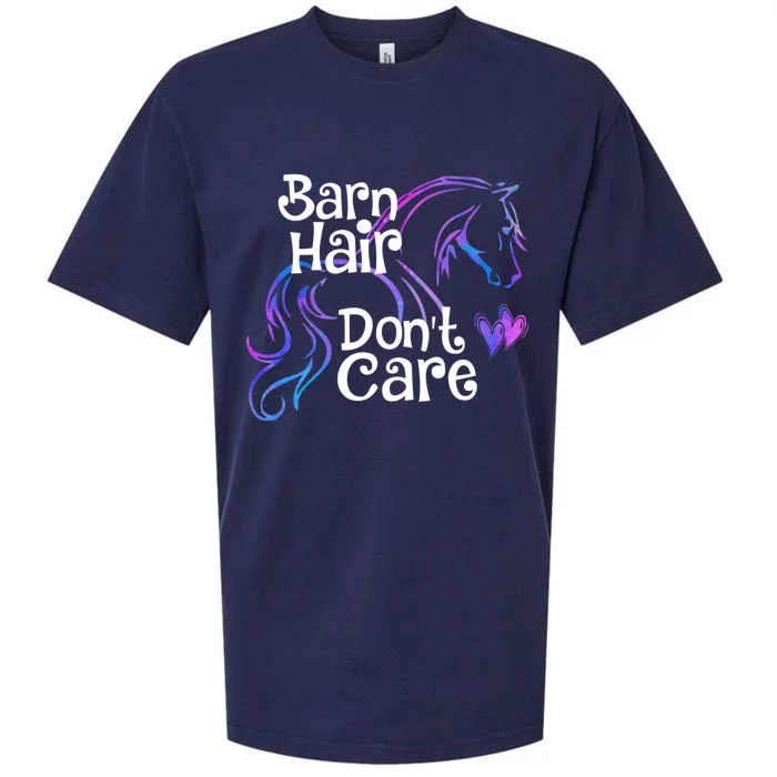 Barn Hair Don't Care Funny Horse Equestrian Riding Graphic Great Gift Sueded Cloud Jersey T-Shirt