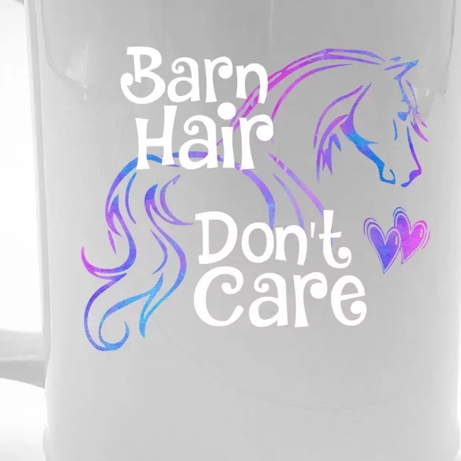 Barn Hair Don't Care Funny Horse Equestrian Riding Graphic Great Gift Front & Back Beer Stein