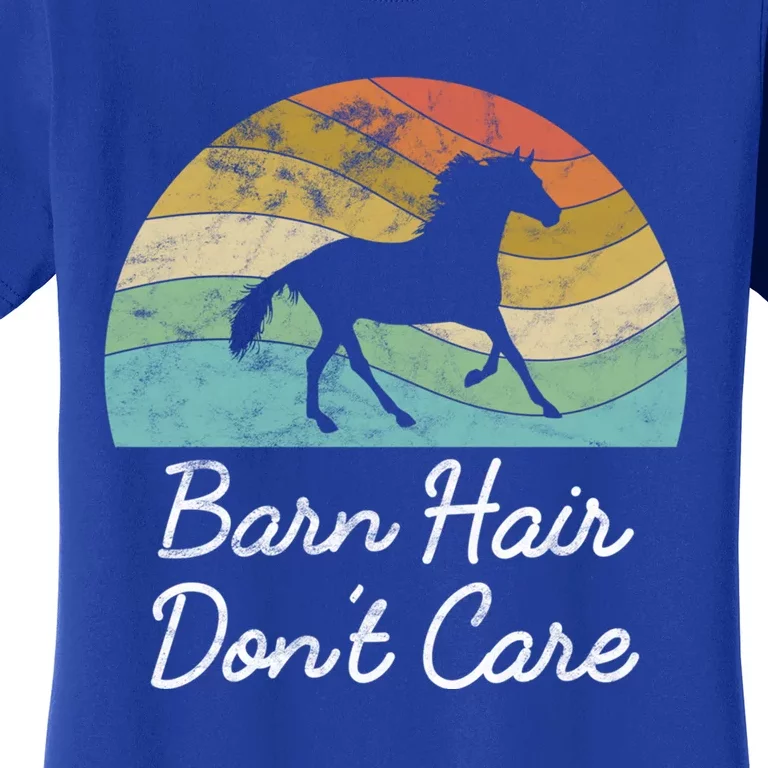 Barn Hair Dont Care Horse Rider Riding Racing Equestrian Run Meaningful Gift Women's T-Shirt