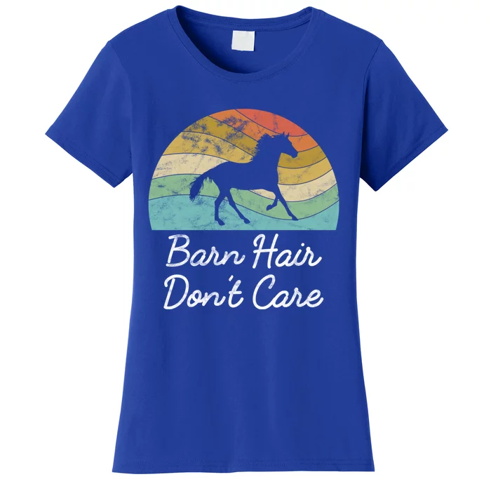 Barn Hair Dont Care Horse Rider Riding Racing Equestrian Run Meaningful Gift Women's T-Shirt