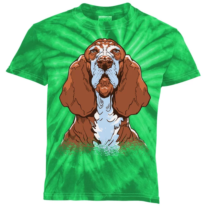 Basset Hound Dog Kids Tie-Dye T-Shirt