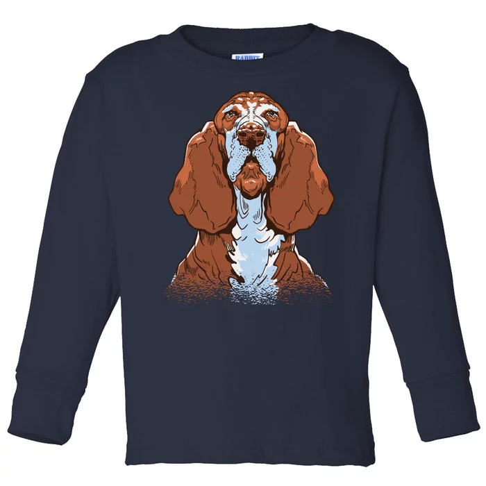 Basset Hound Dog Toddler Long Sleeve Shirt