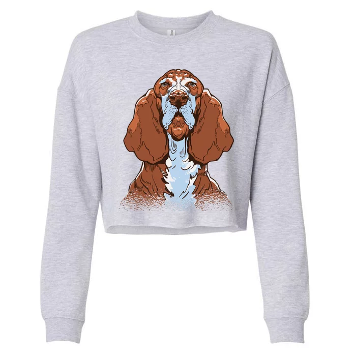 Basset Hound Dog Cropped Pullover Crew