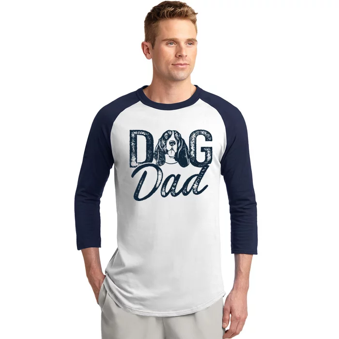 Basset Hound Dog Dad Baseball Sleeve Shirt