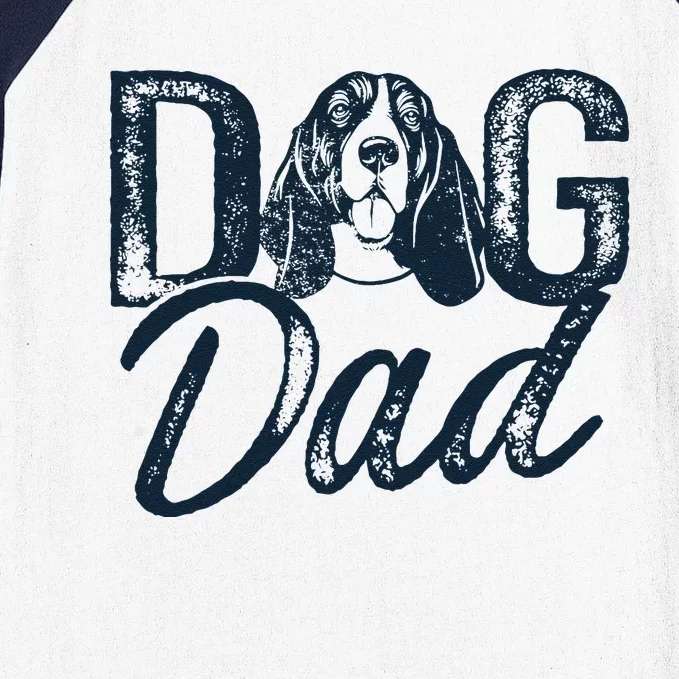 Basset Hound Dog Dad Baseball Sleeve Shirt