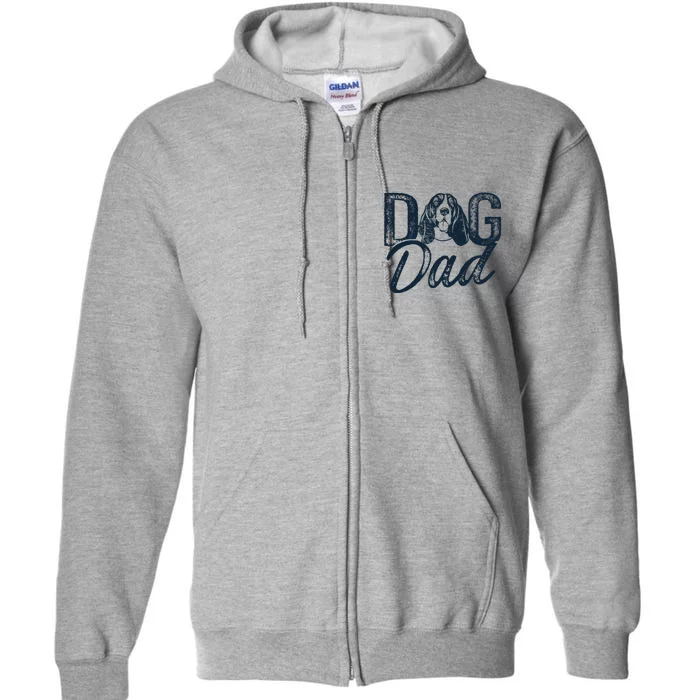 Basset Hound Dog Dad Full Zip Hoodie