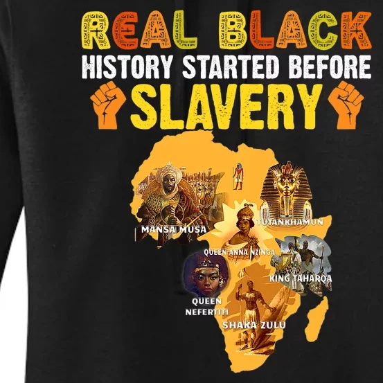 Black History Didn't Start With Slavery Black History Month Women's Pullover Hoodie