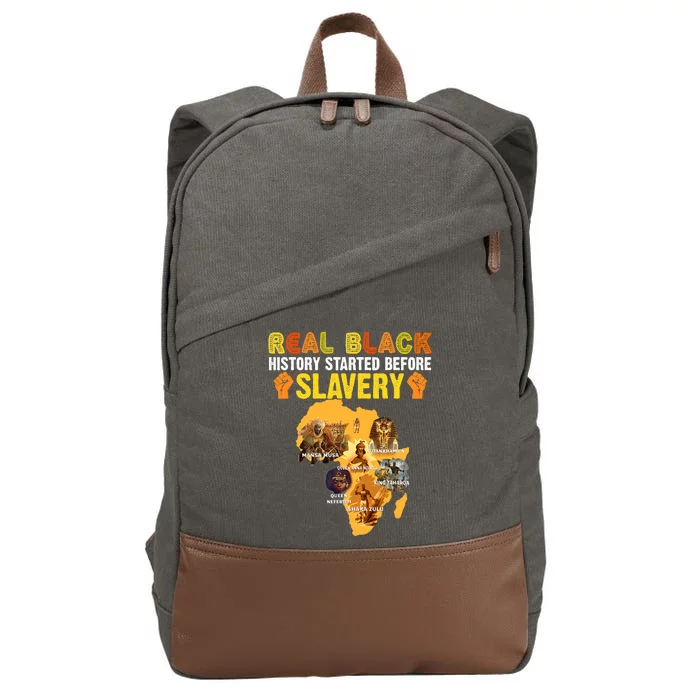 Black History Didn't Start With Slavery Black History Month Cotton Canvas Backpack