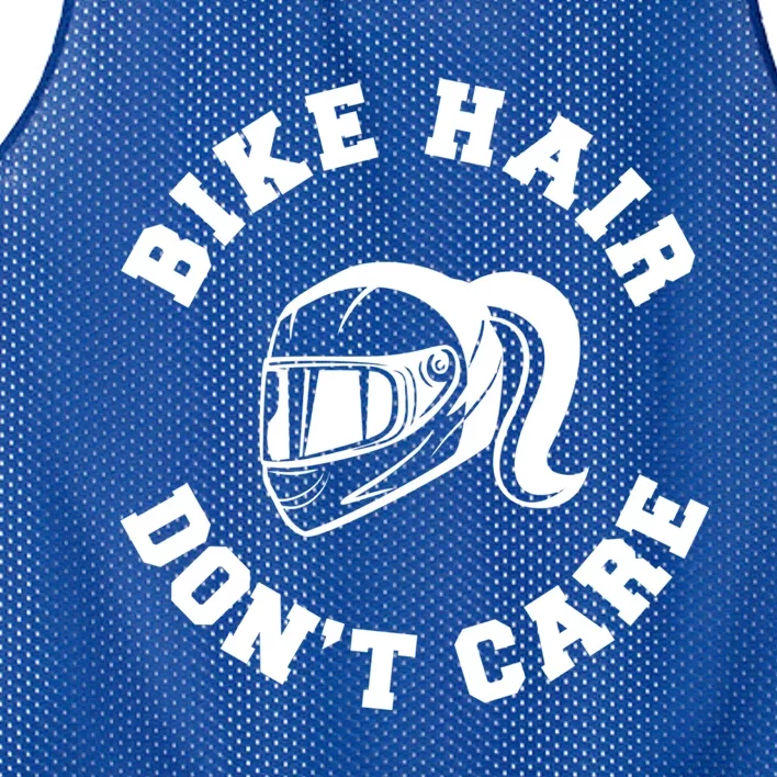 Bike Hair Don't Care Messy Bun Biker Mom Gift Mesh Reversible Basketball Jersey Tank