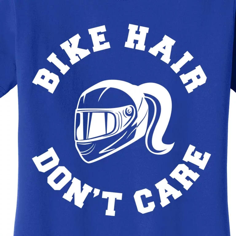 Bike Hair Don't Care Messy Bun Biker Mom Gift Women's T-Shirt