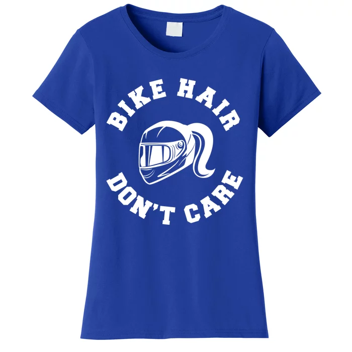 Bike Hair Don't Care Messy Bun Biker Mom Gift Women's T-Shirt