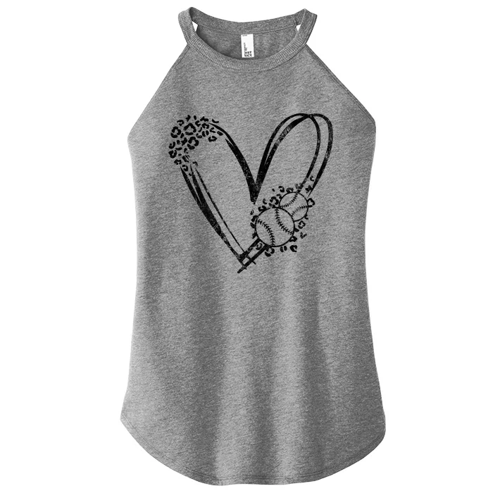 Baseball Heart Distressed Vintage Baseball Fans Women’s Perfect Tri Rocker Tank