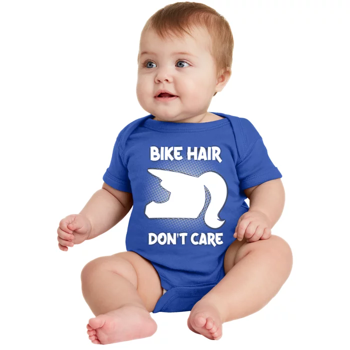 Bike Hair Don't Care Motorcycle Enduro Dirt Bike Riding Gift Baby Bodysuit