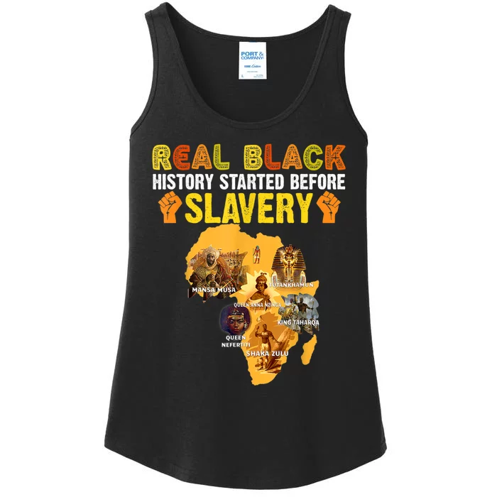 Black History Didn't Start With Slavery Black History Month Ladies Essential Tank