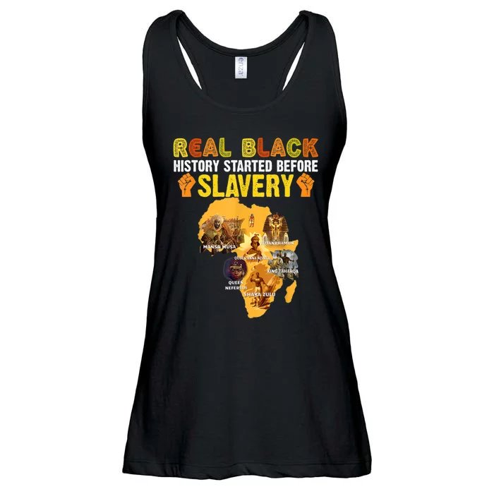 Black History Didn't Start With Slavery Black History Month Ladies Essential Flowy Tank