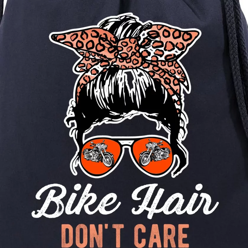 Bike Hair Don't Care Motorcycle Rider Biker Gift Drawstring Bag