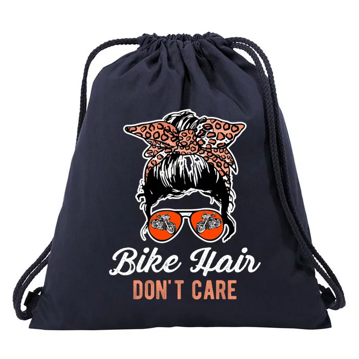 Bike Hair Don't Care Motorcycle Rider Biker Gift Drawstring Bag