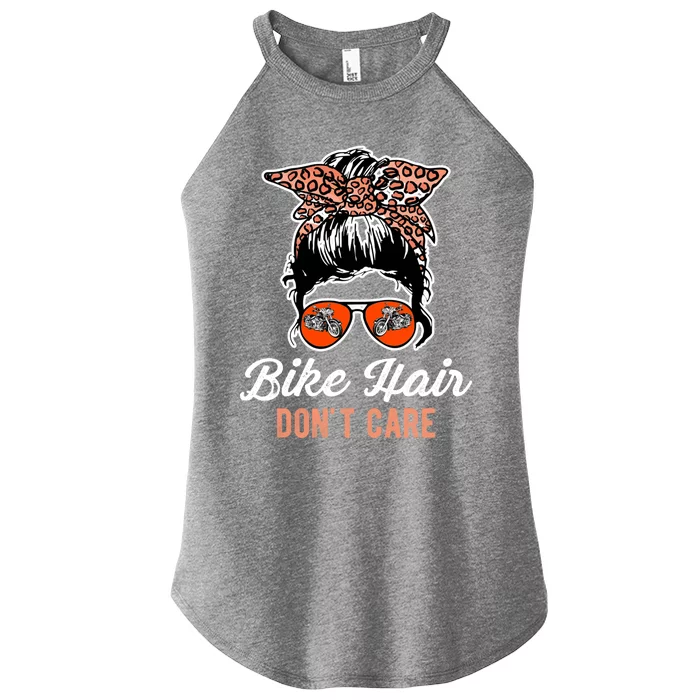 Bike Hair Don't Care Motorcycle Rider Biker Gift Women’s Perfect Tri Rocker Tank