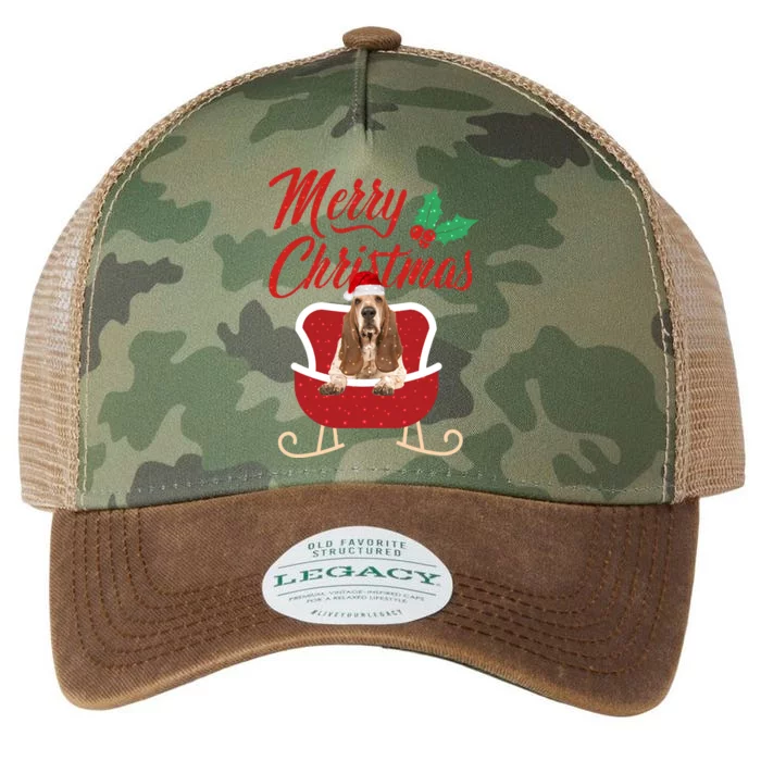 Basset Hound Dog Merry Christmas Design For The Holiday Season! Legacy Tie Dye Trucker Hat