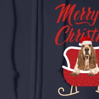 Basset Hound Dog Merry Christmas Design For The Holiday Season! Full Zip Hoodie