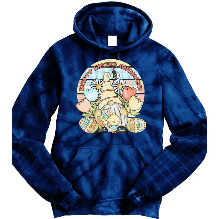 Be Happy Dy Gnome Christian Easter Day Easter Bunny Women's Tie Dye Hoodie