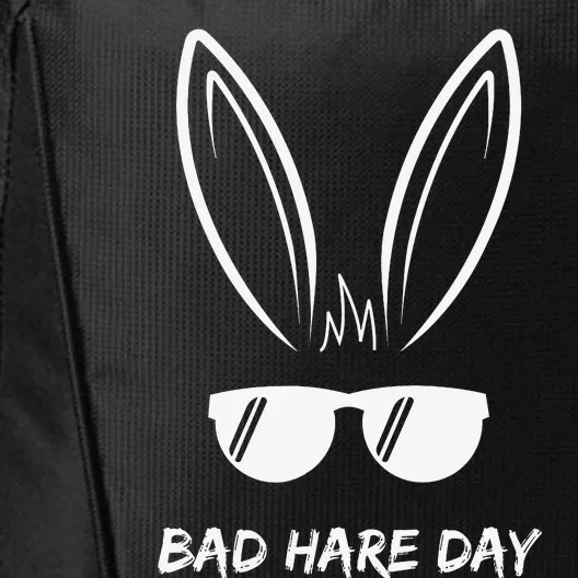 Bad Hare Day Funny Bunny Rabbit Design Glasses Cool Meme Pun City Backpack