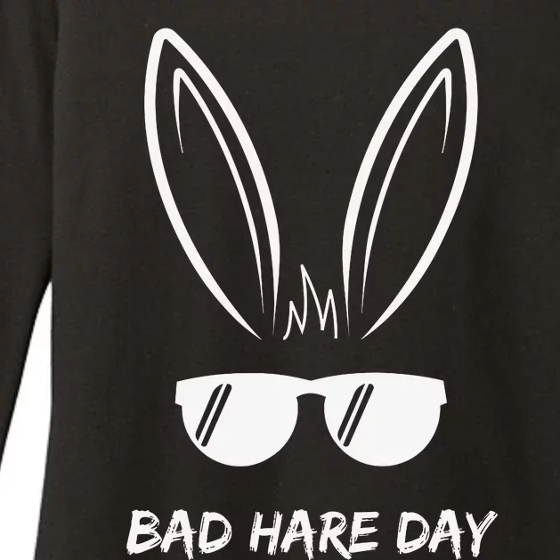 Bad Hare Day Funny Bunny Rabbit Design Glasses Cool Meme Pun Womens CVC Long Sleeve Shirt