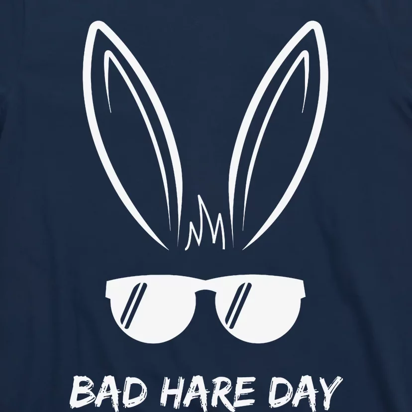 Bad Hare Day Funny Bunny Rabbit Design Glasses Cool Meme Pun T-Shirt