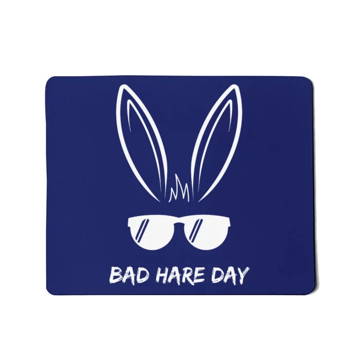 Bad Hare Day Funny Bunny Rabbit Design Glasses Cool Meme Pun Mousepad