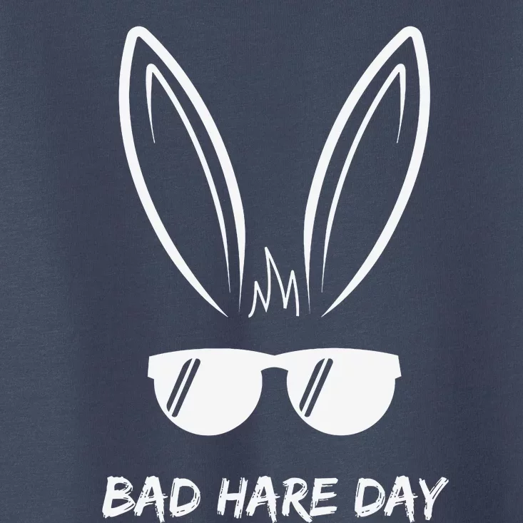 Bad Hare Day Funny Bunny Rabbit Design Glasses Cool Meme Pun Toddler T-Shirt