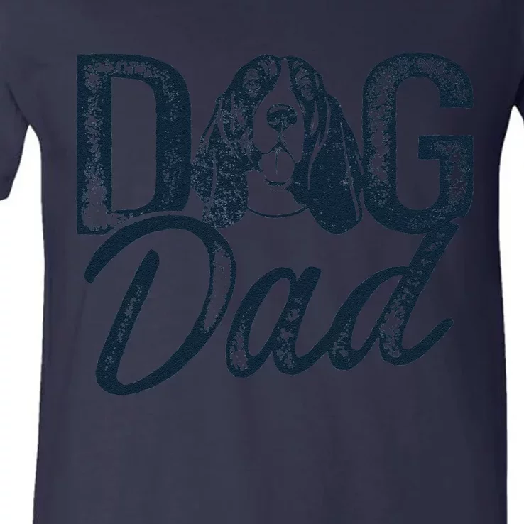 Basset Hound Dog Dad V-Neck T-Shirt