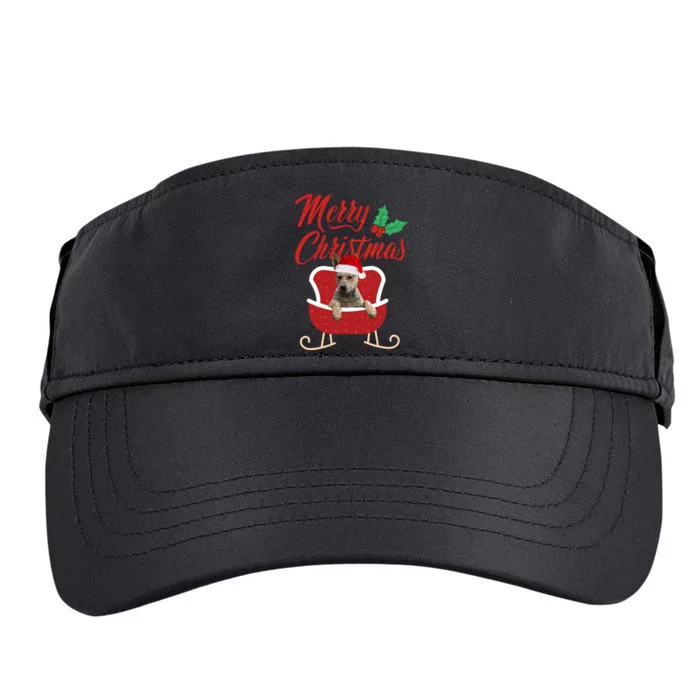 Blue Heeler Dog Merry Christmas Design For The Holiday Season! Adult Drive Performance Visor