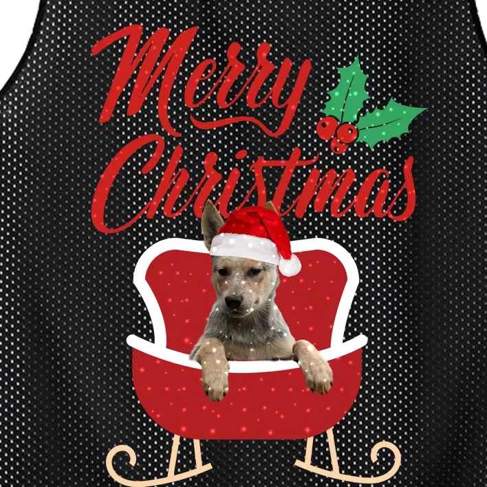 Blue Heeler Dog Merry Christmas Design For The Holiday Season! Mesh Reversible Basketball Jersey Tank