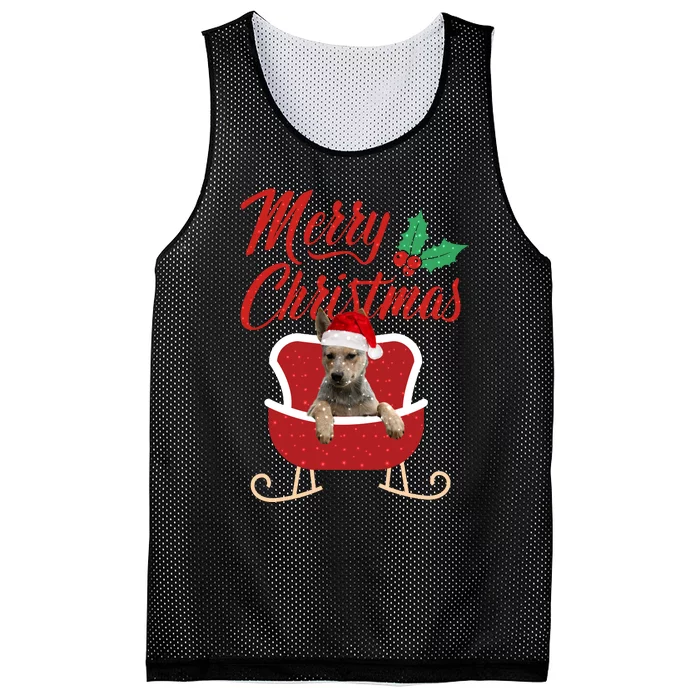 Blue Heeler Dog Merry Christmas Design For The Holiday Season! Mesh Reversible Basketball Jersey Tank