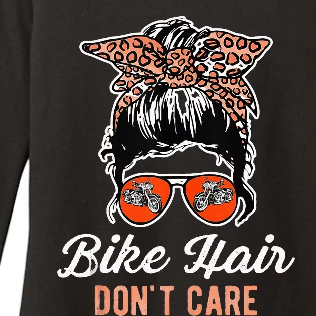 Bike Hair Dont Care Motorcycle Rider Biker Womens CVC Long Sleeve Shirt