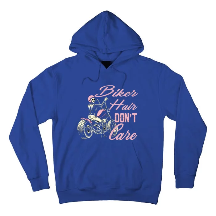 Biker Hair Don't Care Bike Lovers Motorcycle Cool Gift Tall Hoodie