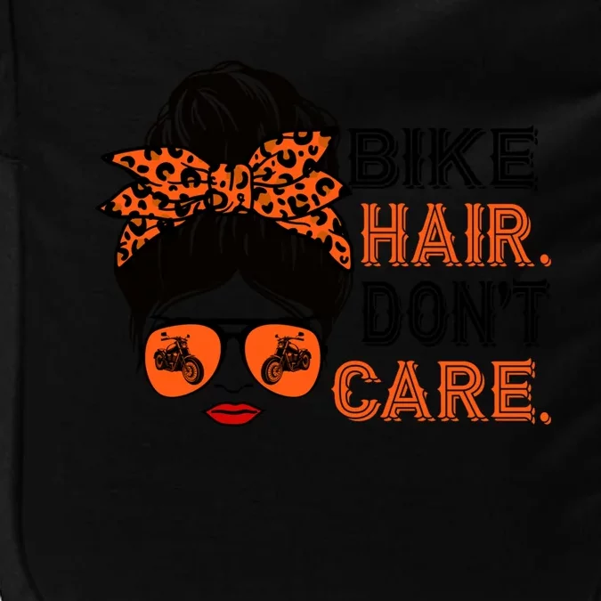 Biker Hair Don't Care For Bike Lovers Messy Bun Mother's Day Gift Impact Tech Backpack