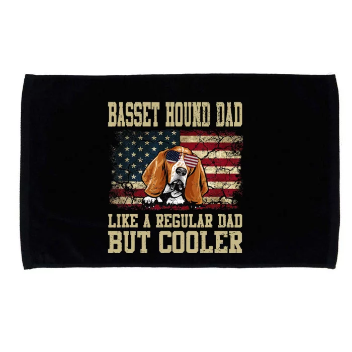 Basset Hound Dad Like A Regular Dad But Cooler Dog Dad Microfiber Hand Towel